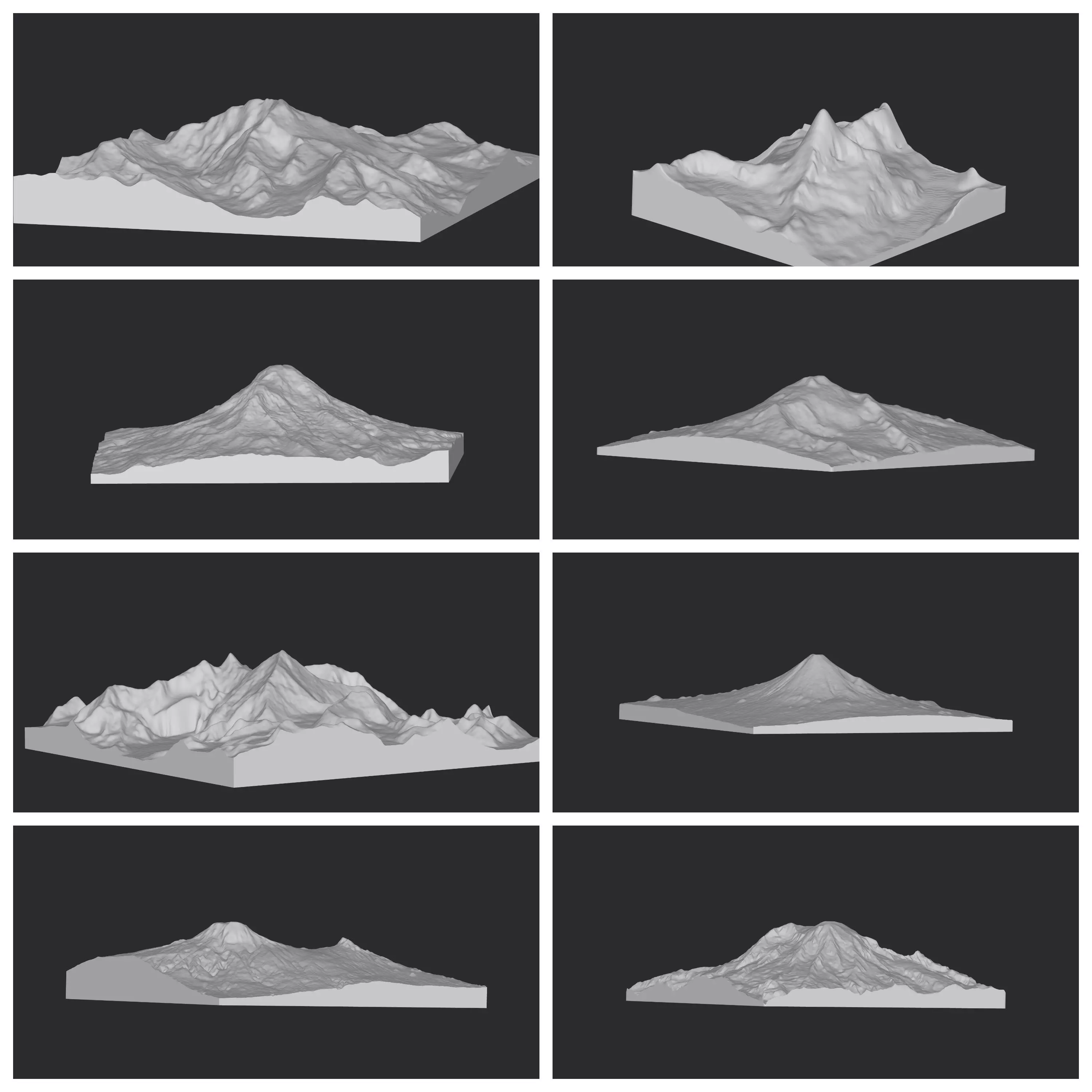 Iconic Mountains Pack I 3D print model_0