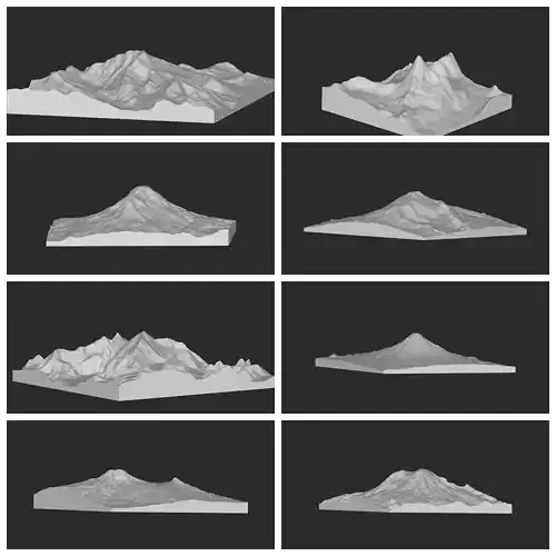 Iconic Mountains Pack I 3D print model