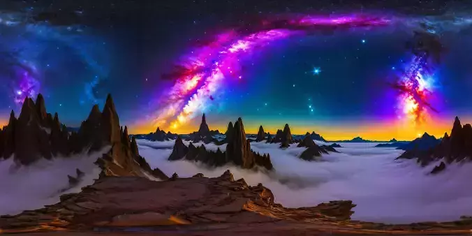 8K HDR Tranquil Alien Terrain Background 3D model