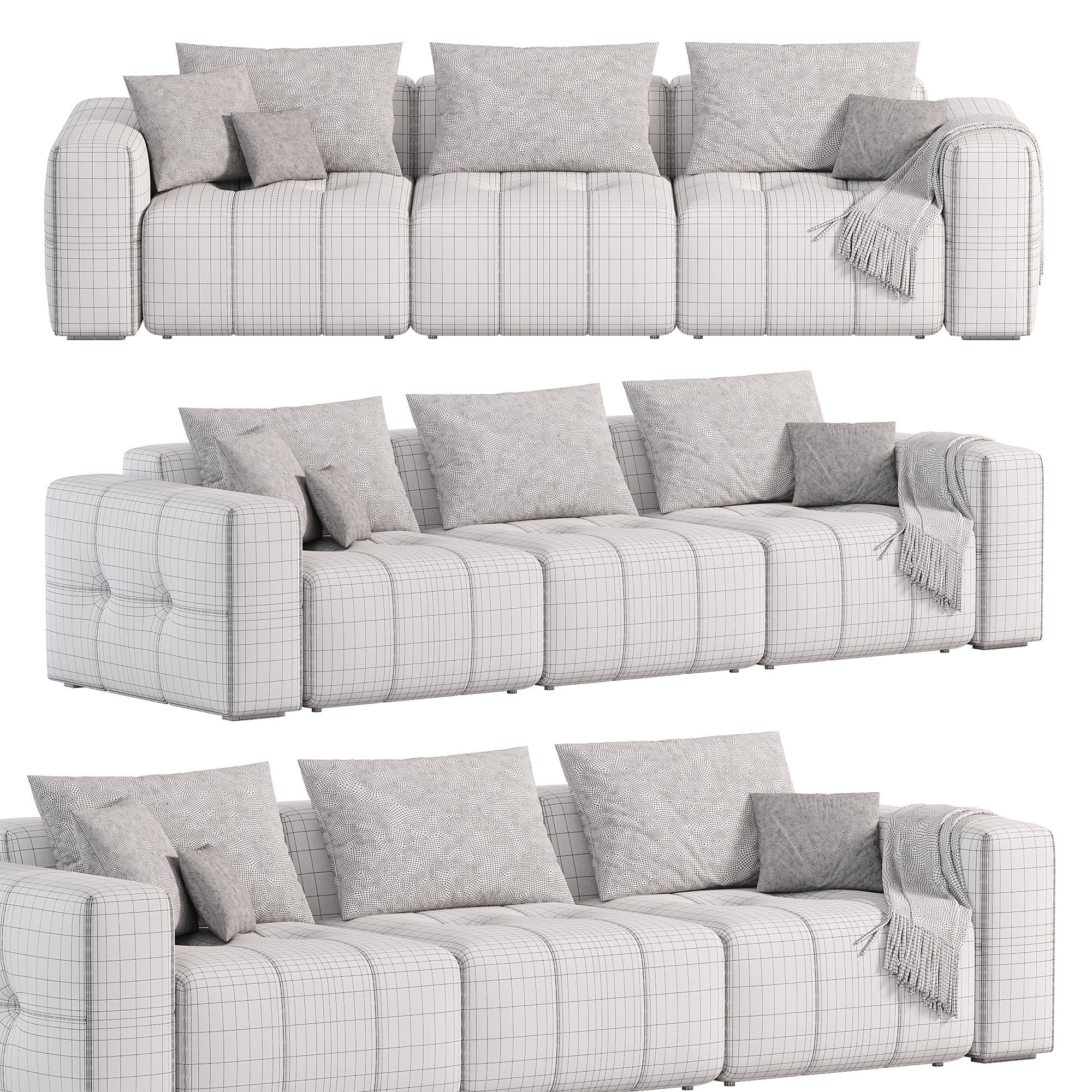 Moven scratch resistant electric sofa Low-poly 3D model_5