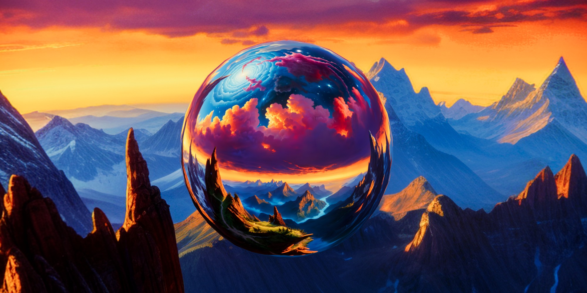 8K HDR Surreal Alien Landscape Background 3D model_2
