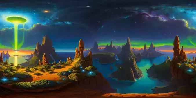 8K HDR Extraterrestrial Landscape Background 3D model 8K HDR Extraterrestrial Landscape Background 3D model