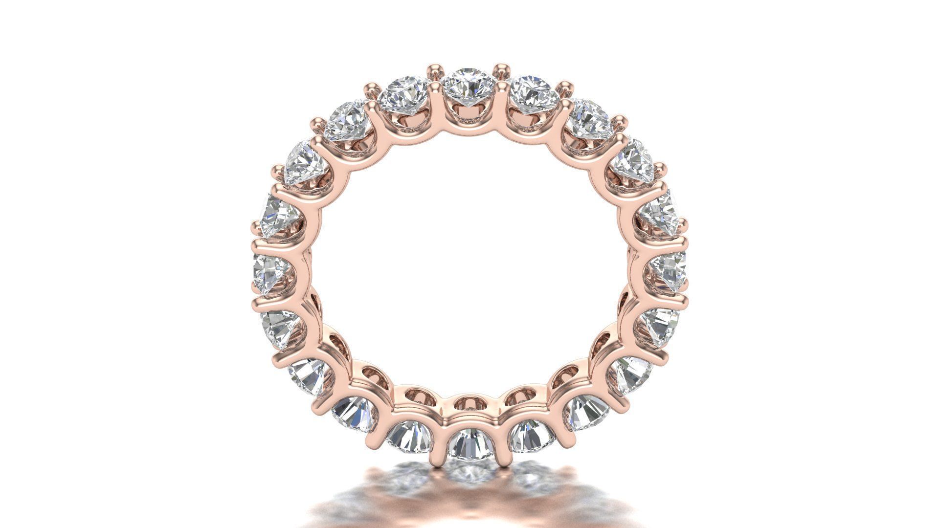 U Shaped Eternity Ring 2 point 8 mm stone size swiss 9 and EU49 3D print model_10