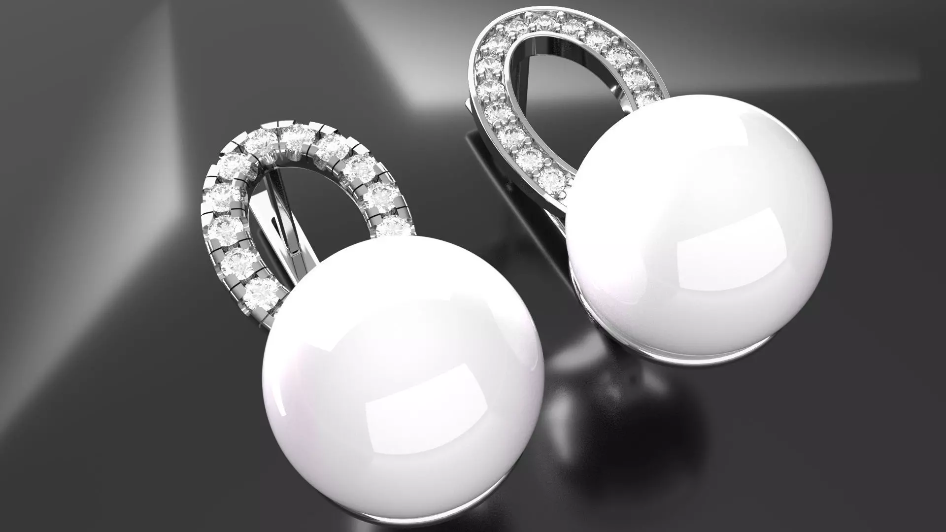Pearl Earrings 3D print model_0
