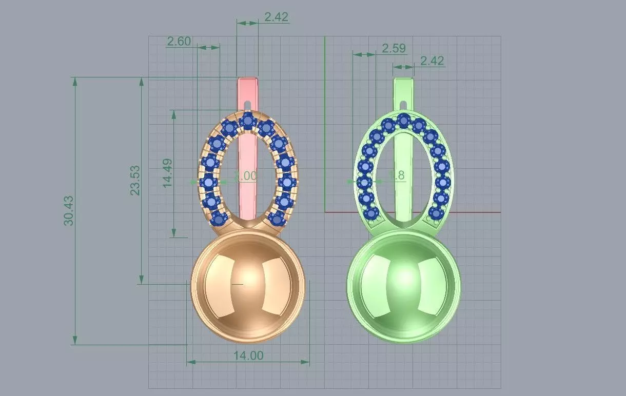 Pearl Earrings 3D print model_7