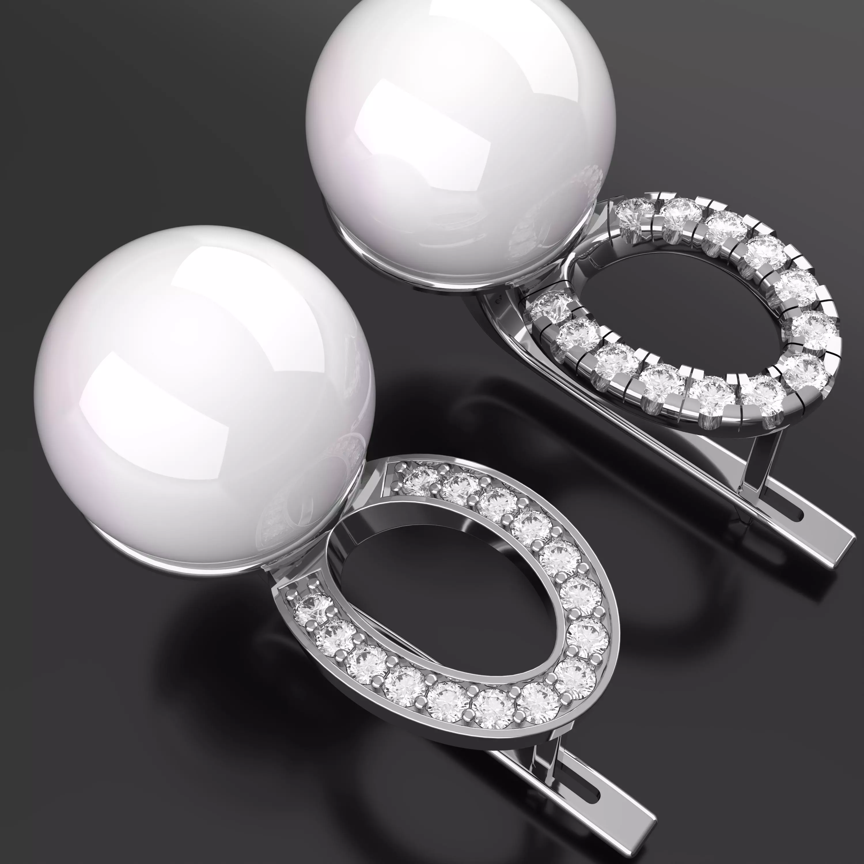 Pearl Earrings 3D print model_6