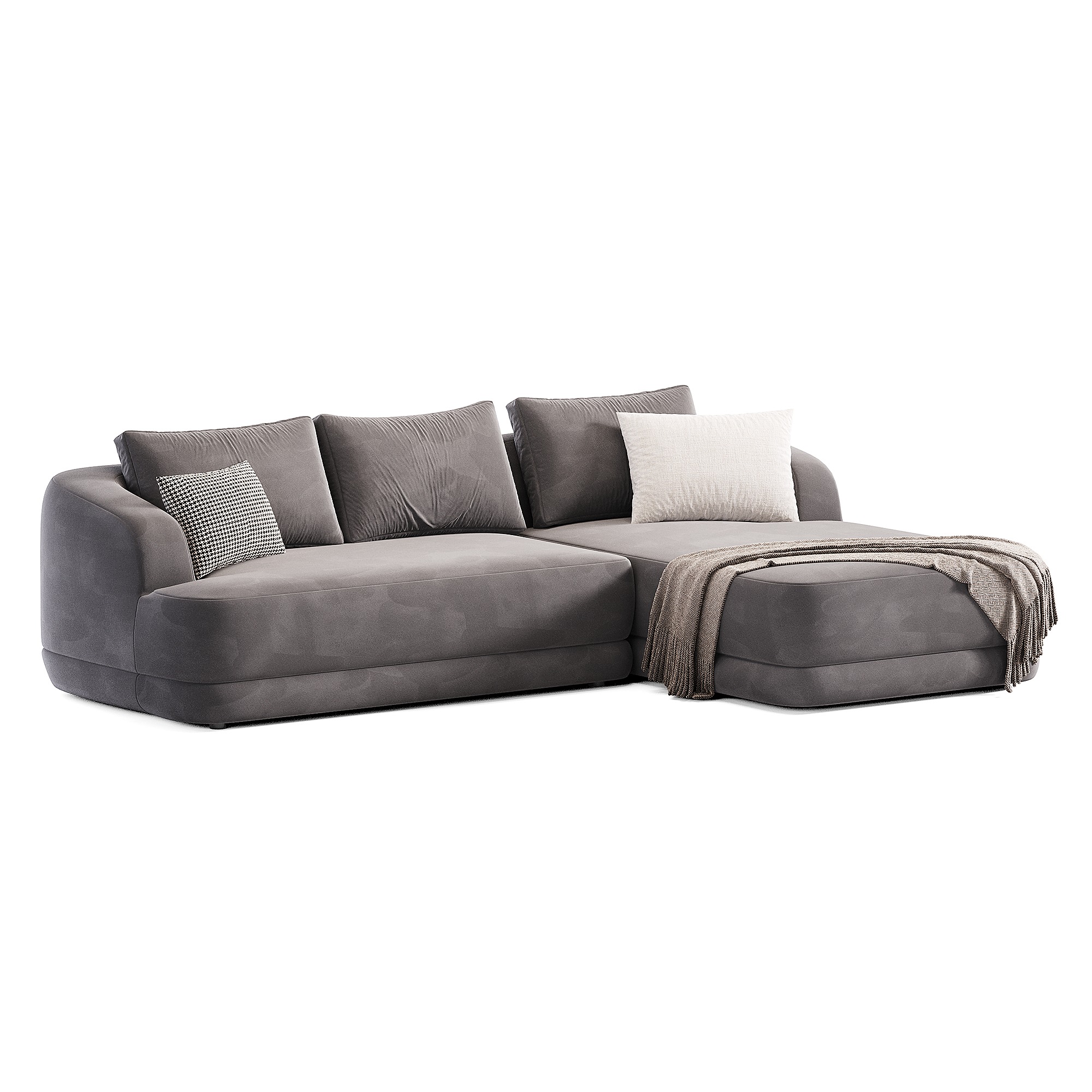  Louis performance boucle sectional sofa Low-poly 3D model_1