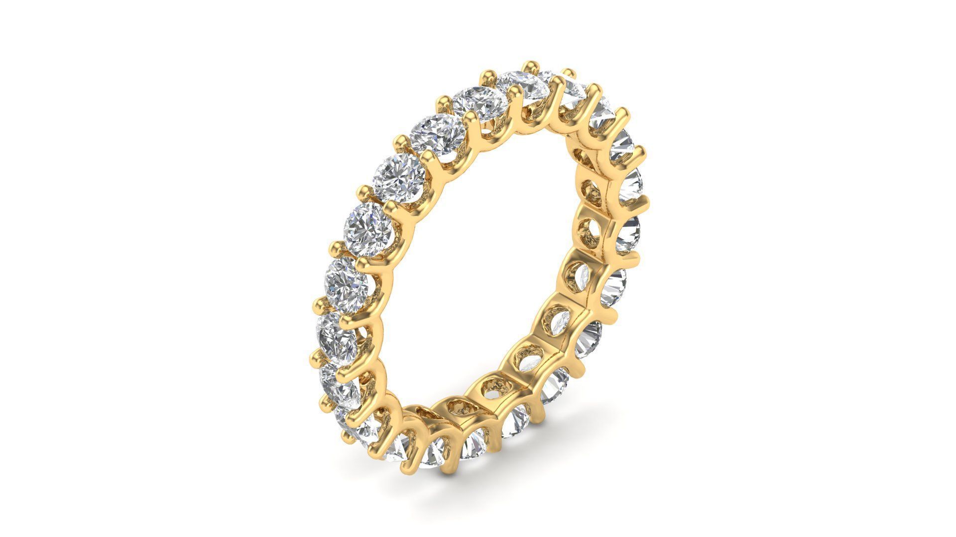 U Shaped Eternity Ring 2 point 9 mm stone size swiss 10 and EU50 3D print model_9