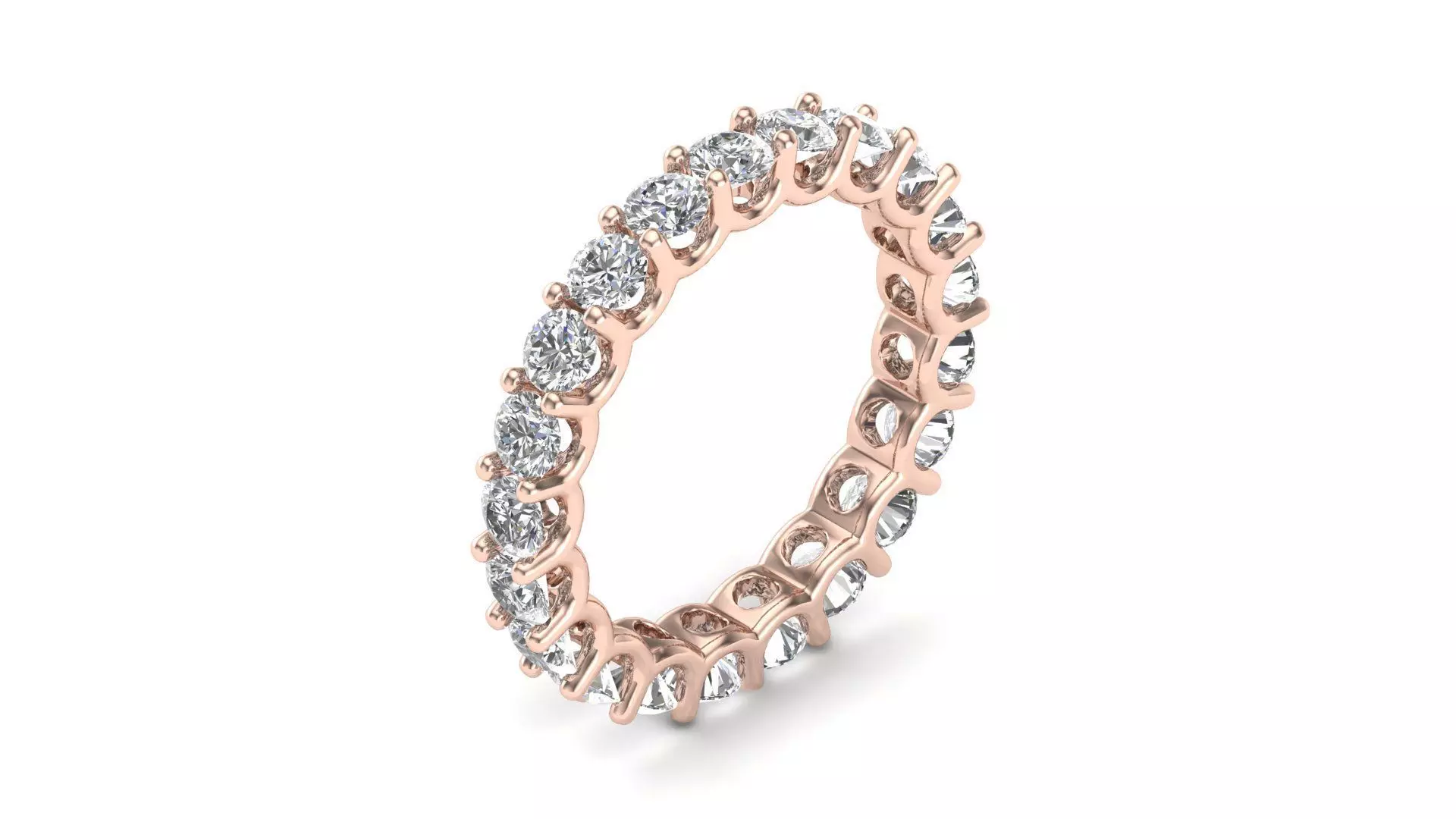 U Shaped Eternity Ring 2 point 9 mm stone size swiss 10 and EU50 3D print model_0