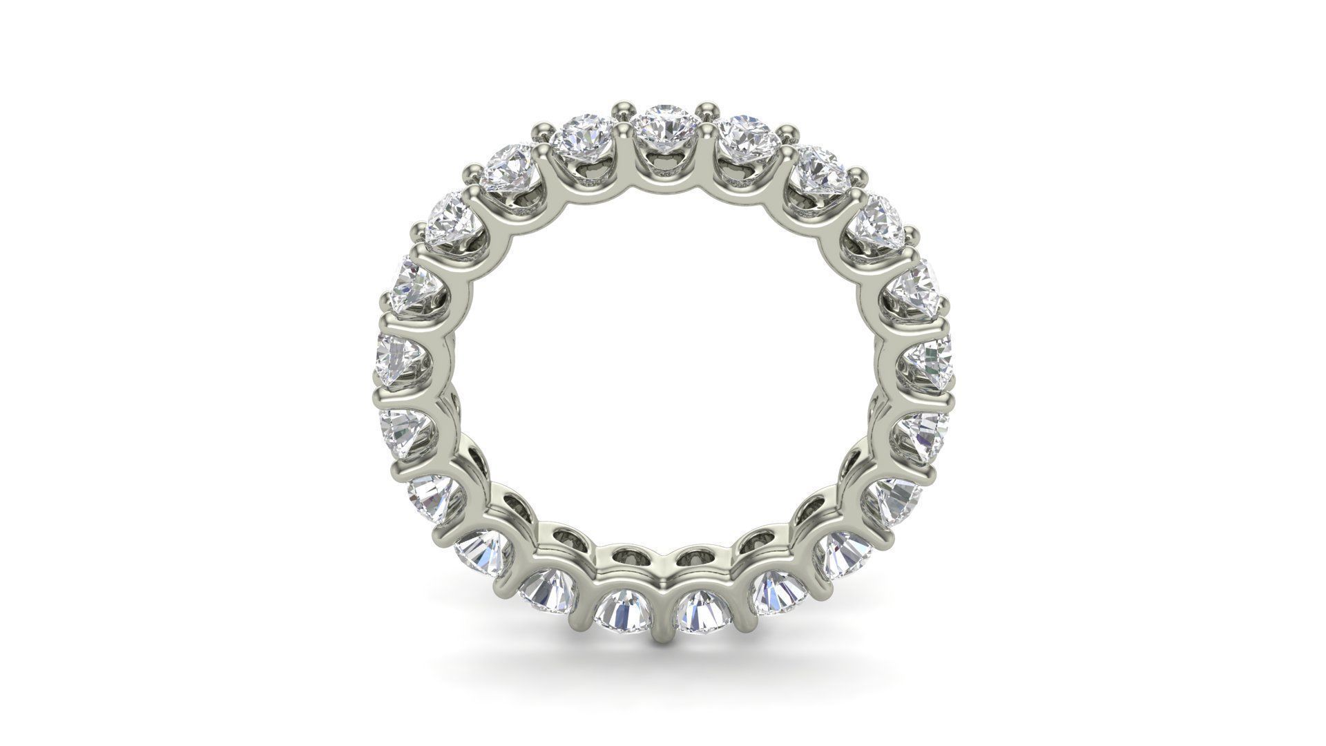 U Shaped Eternity Ring 2 point 9 mm stone size swiss 10 and EU50 3D print model_2