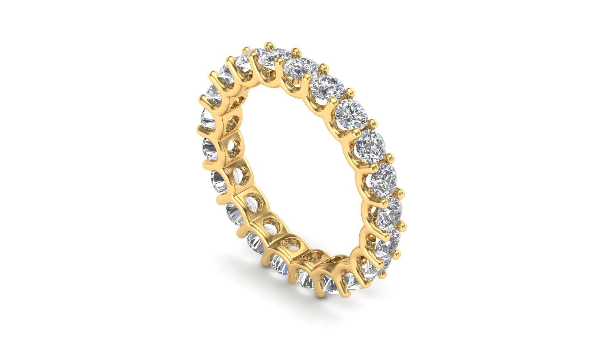 U Shaped Eternity Ring 2 point 9 mm stone size swiss 10 and EU50 3D print model_10