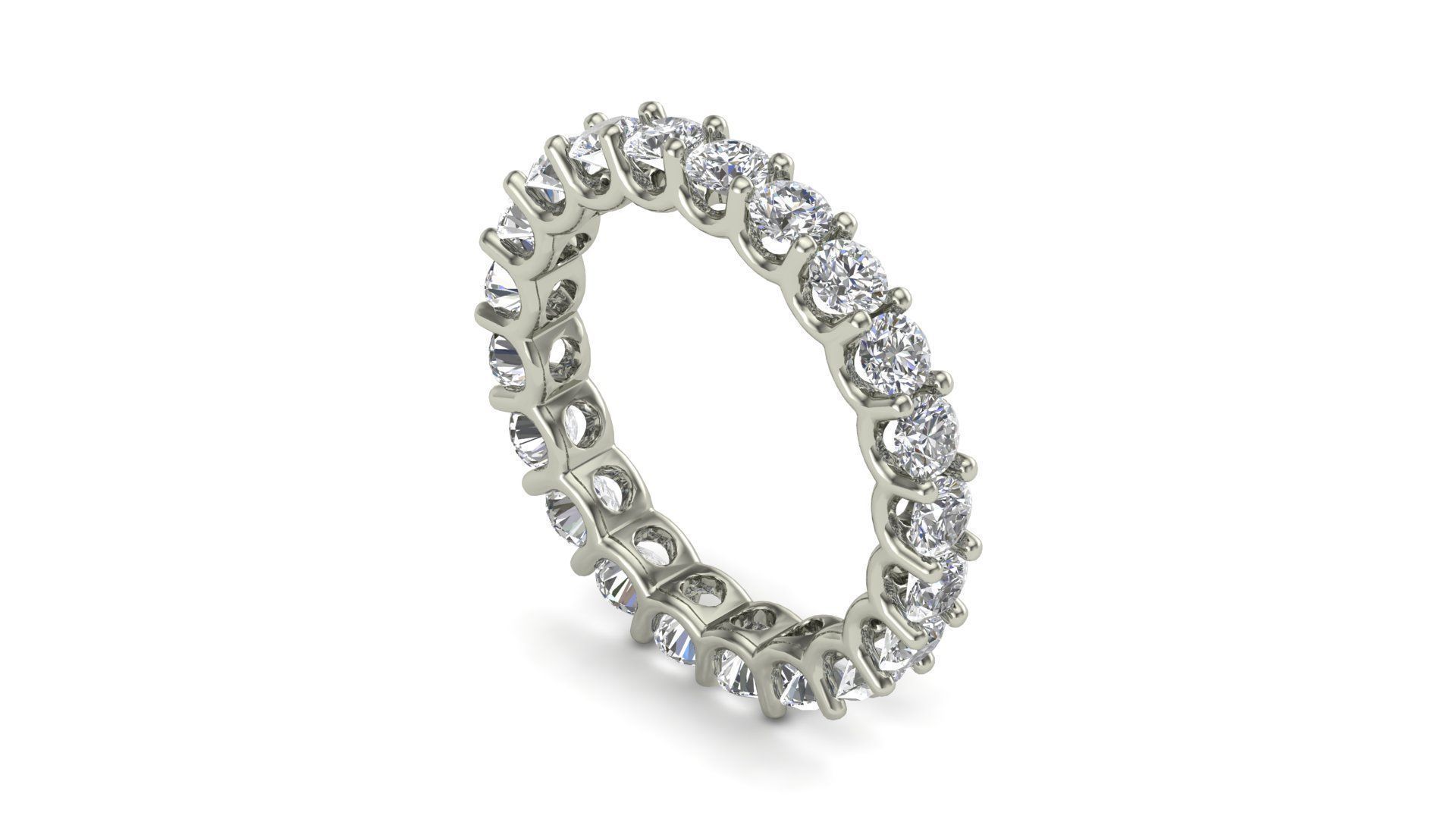 U Shaped Eternity Ring 2 point 9 mm stone size swiss 10 and EU50 3D print model_8