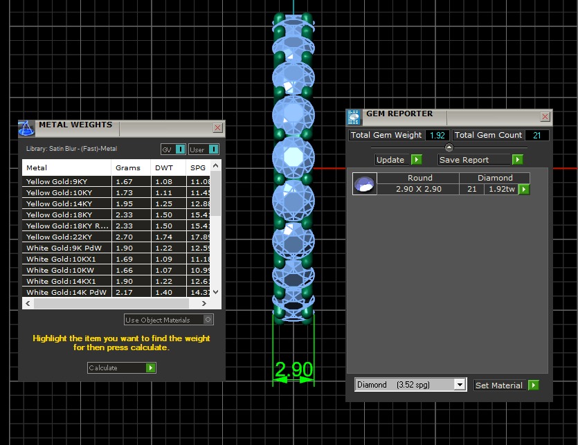U Shaped Eternity Ring 2 point 9 mm stone size swiss 10 and EU50 3D print model_4