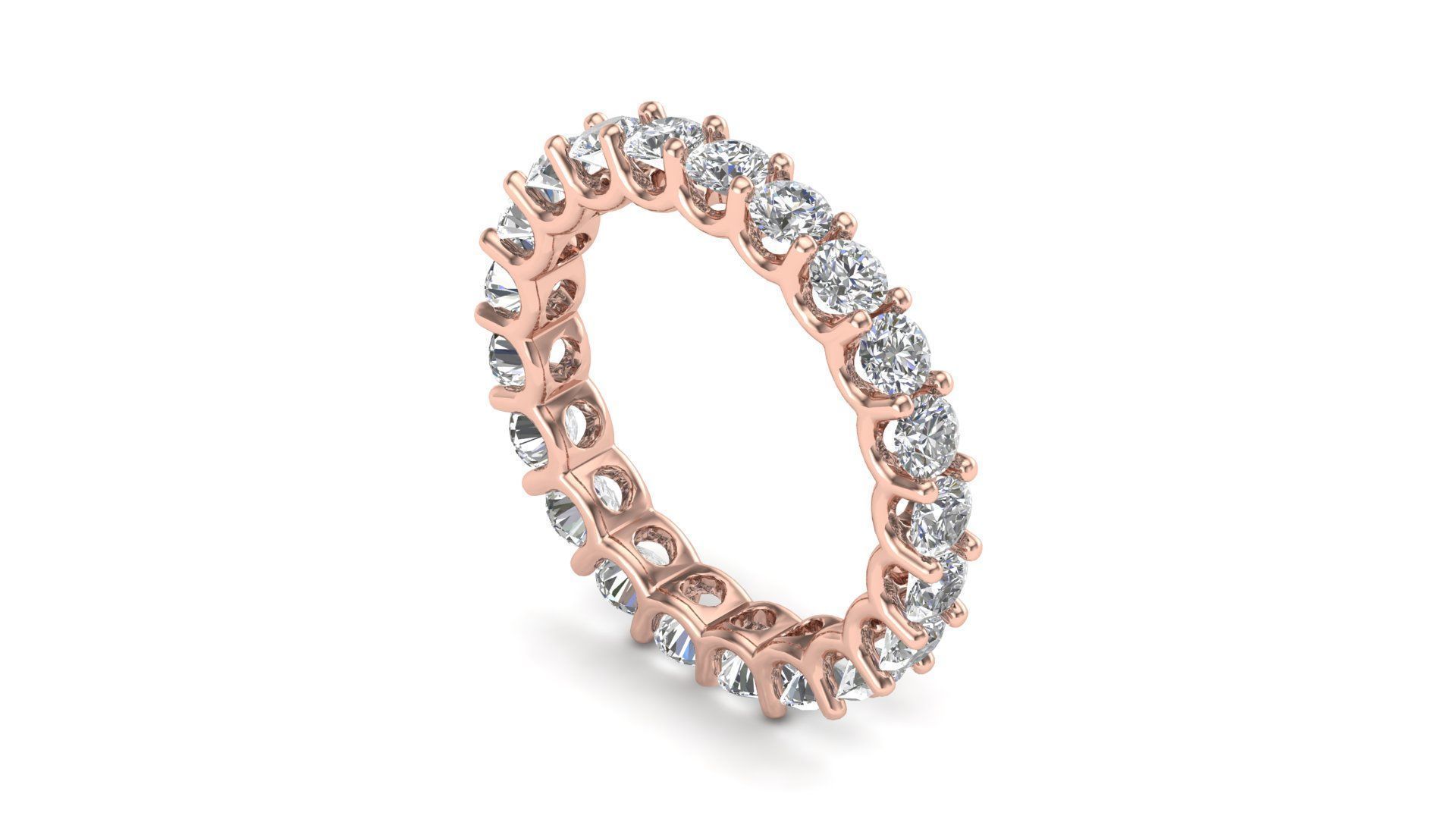 U Shaped Eternity Ring 2 point 9 mm stone size swiss 10 and EU50 3D print model_7