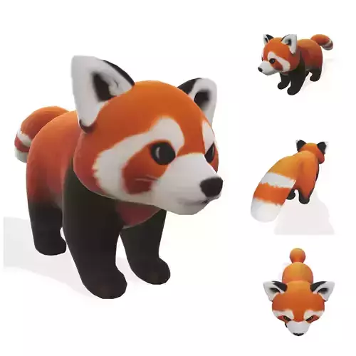 Playful Red Panda 3D model