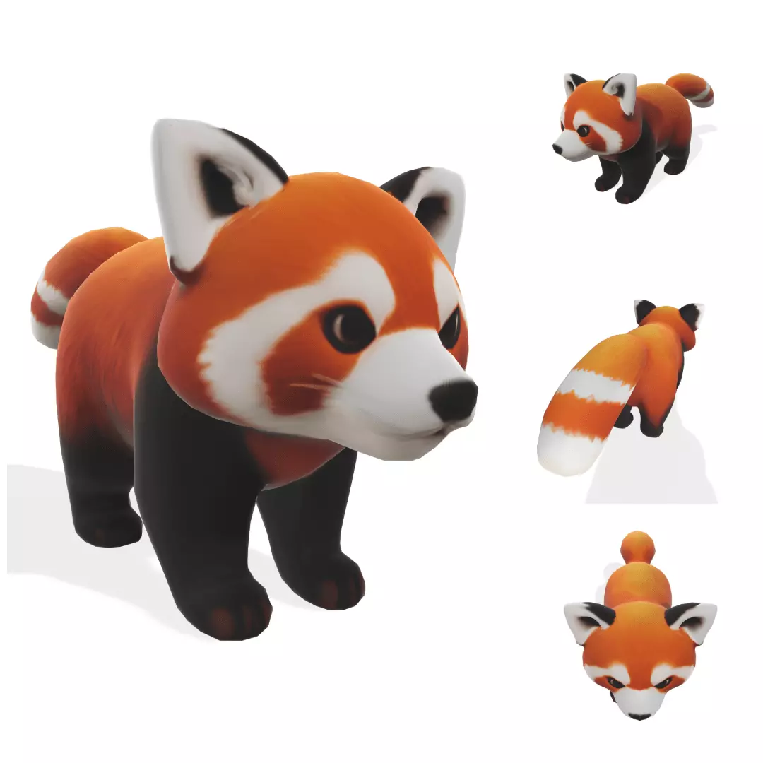 Playful Red Panda 3D model_0