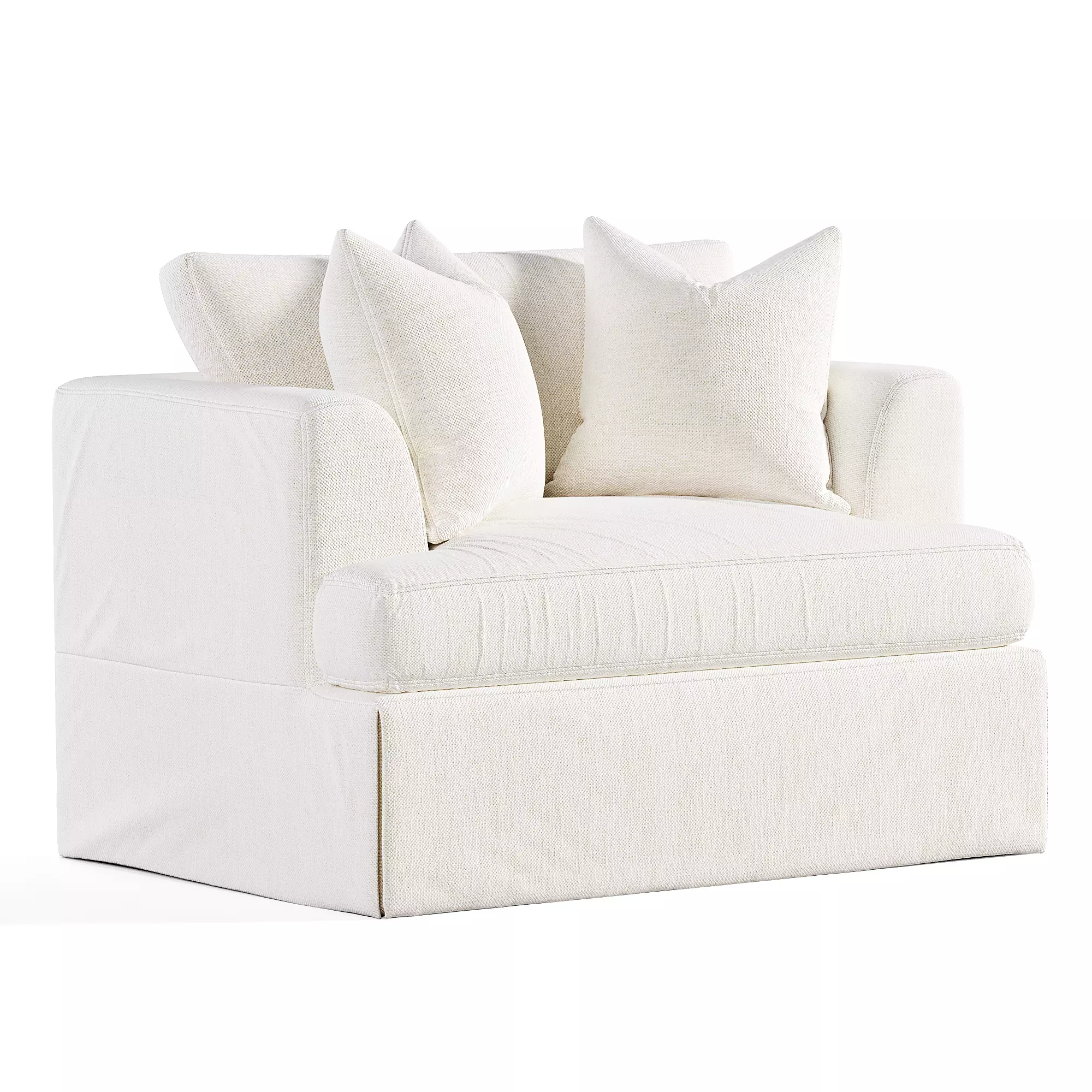 Lucia Slipcovered Armchair Low-poly 3D model