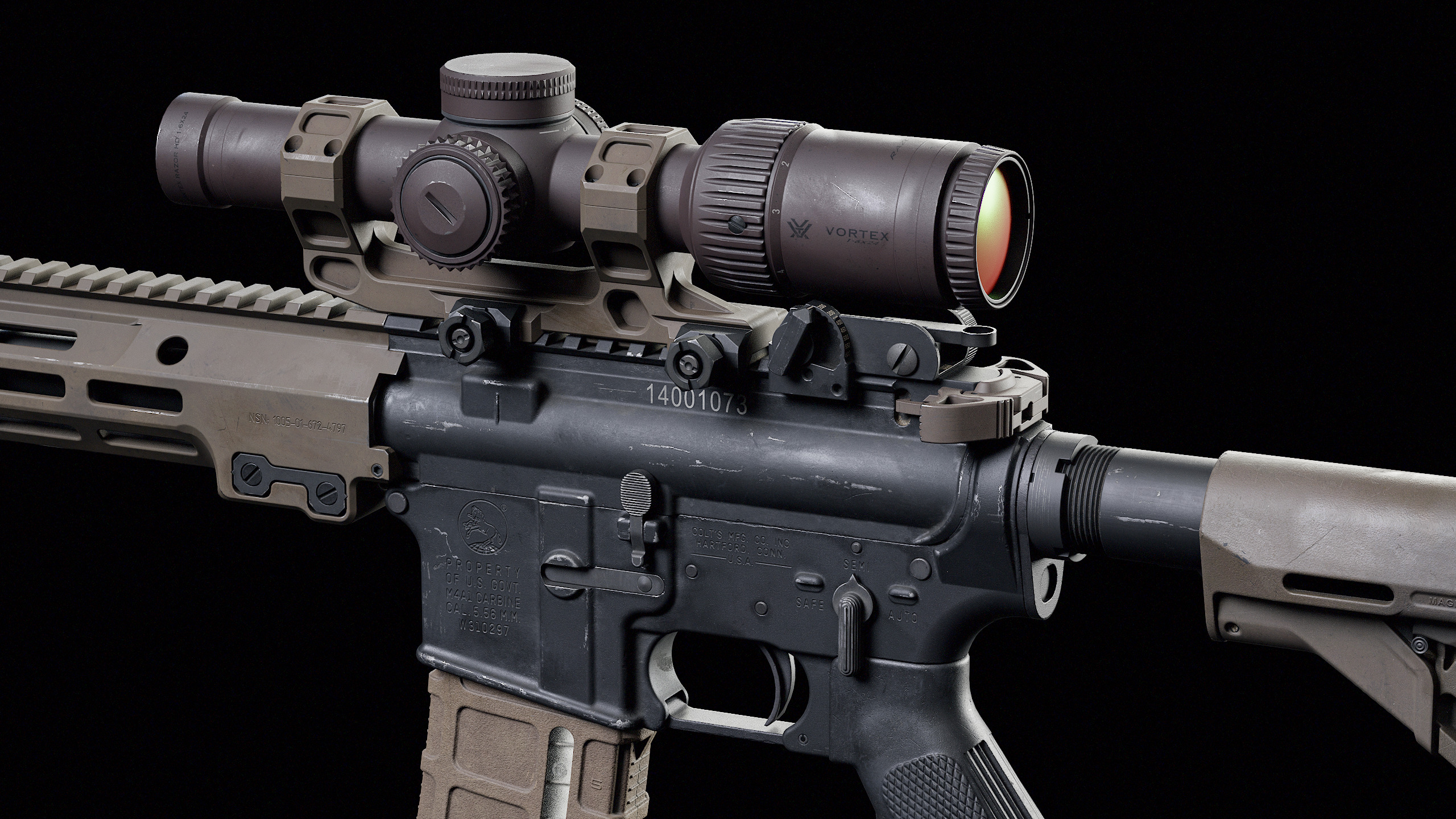 M4 URGI Low-poly 3D model_1