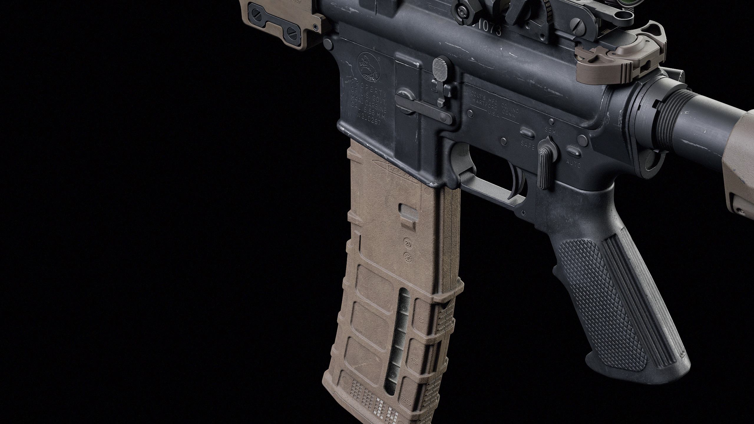 M4 URGI Low-poly 3D model_16