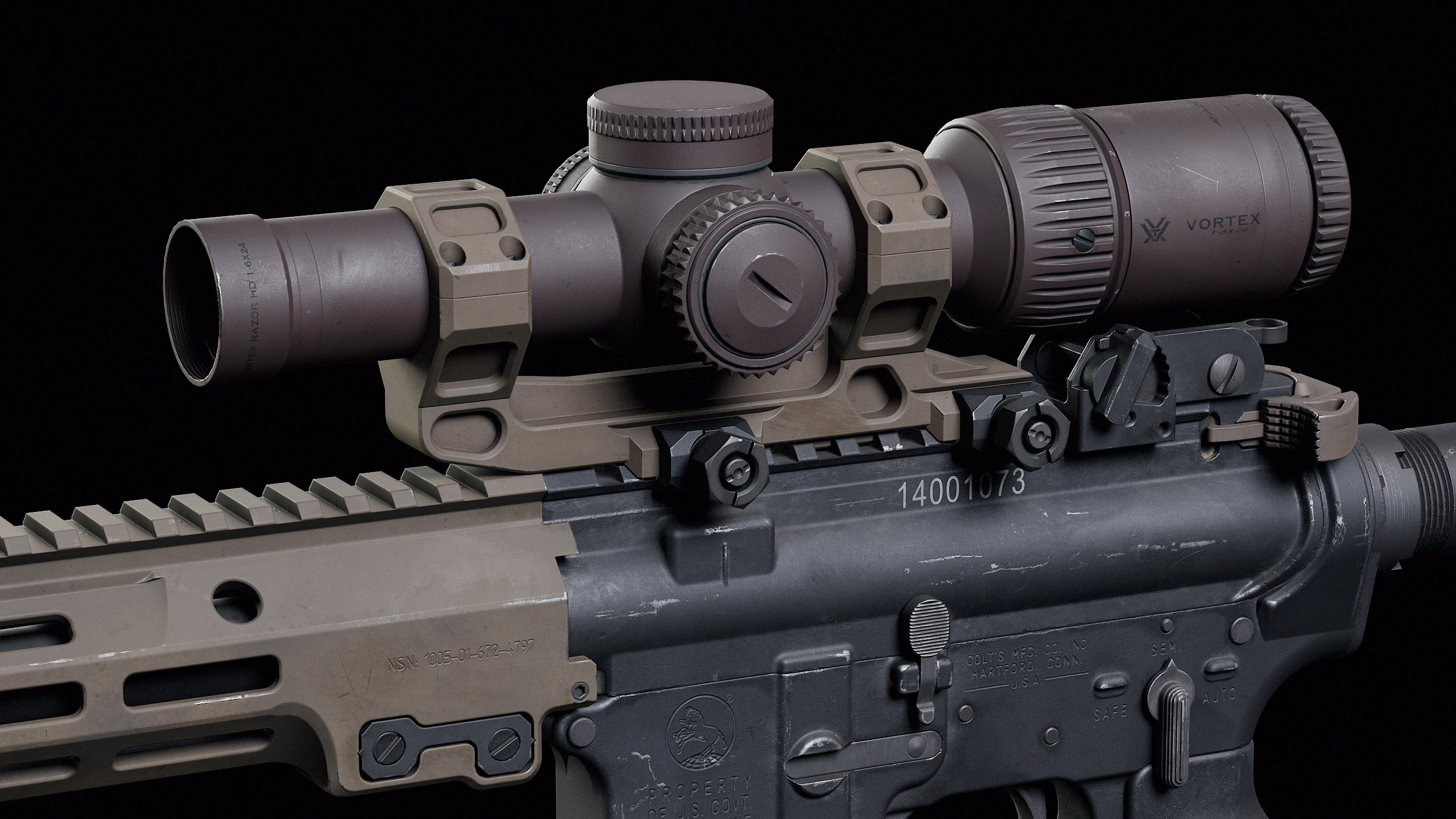 M4 URGI Low-poly 3D model_6