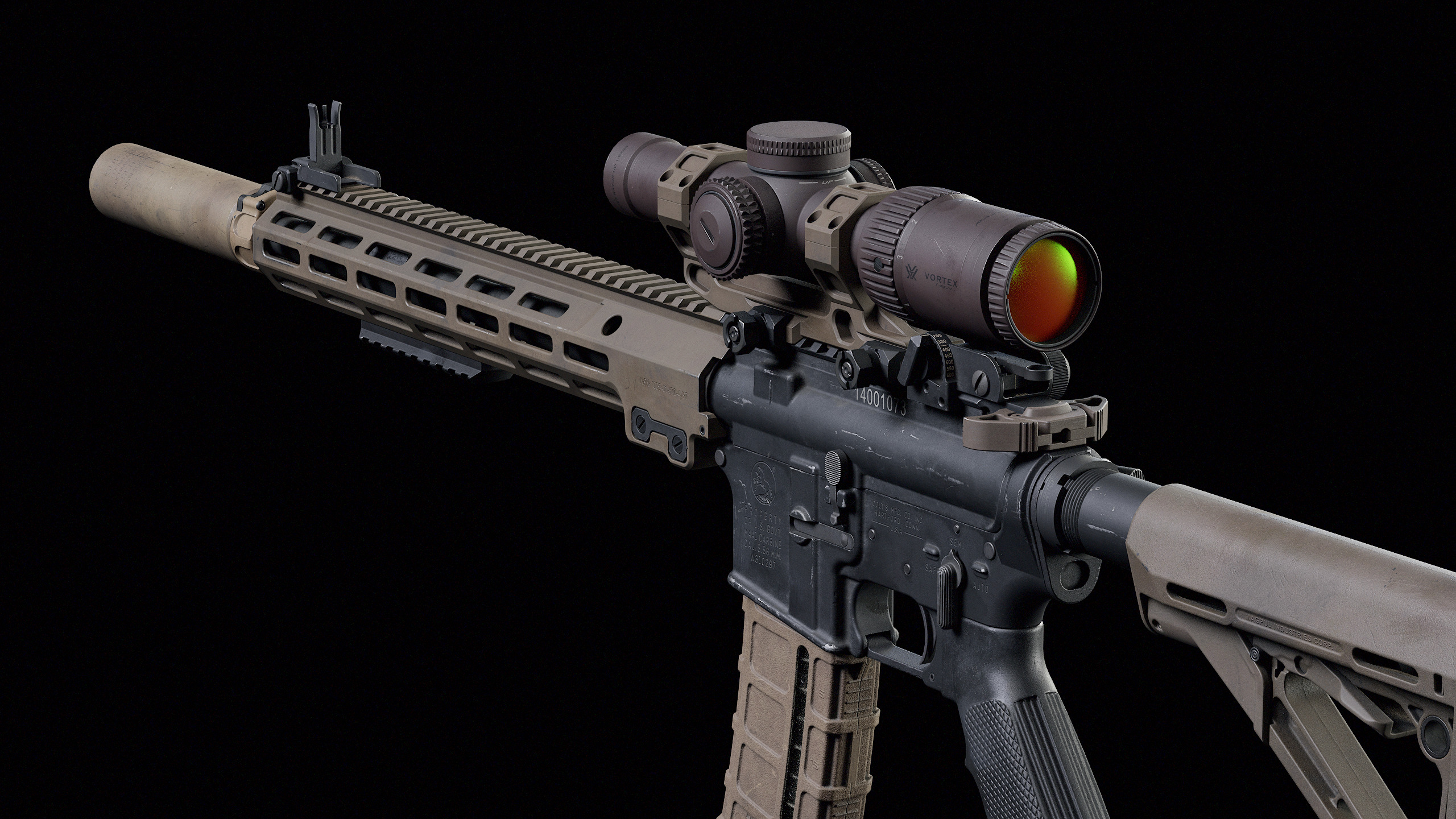 M4 URGI Low-poly 3D model_3