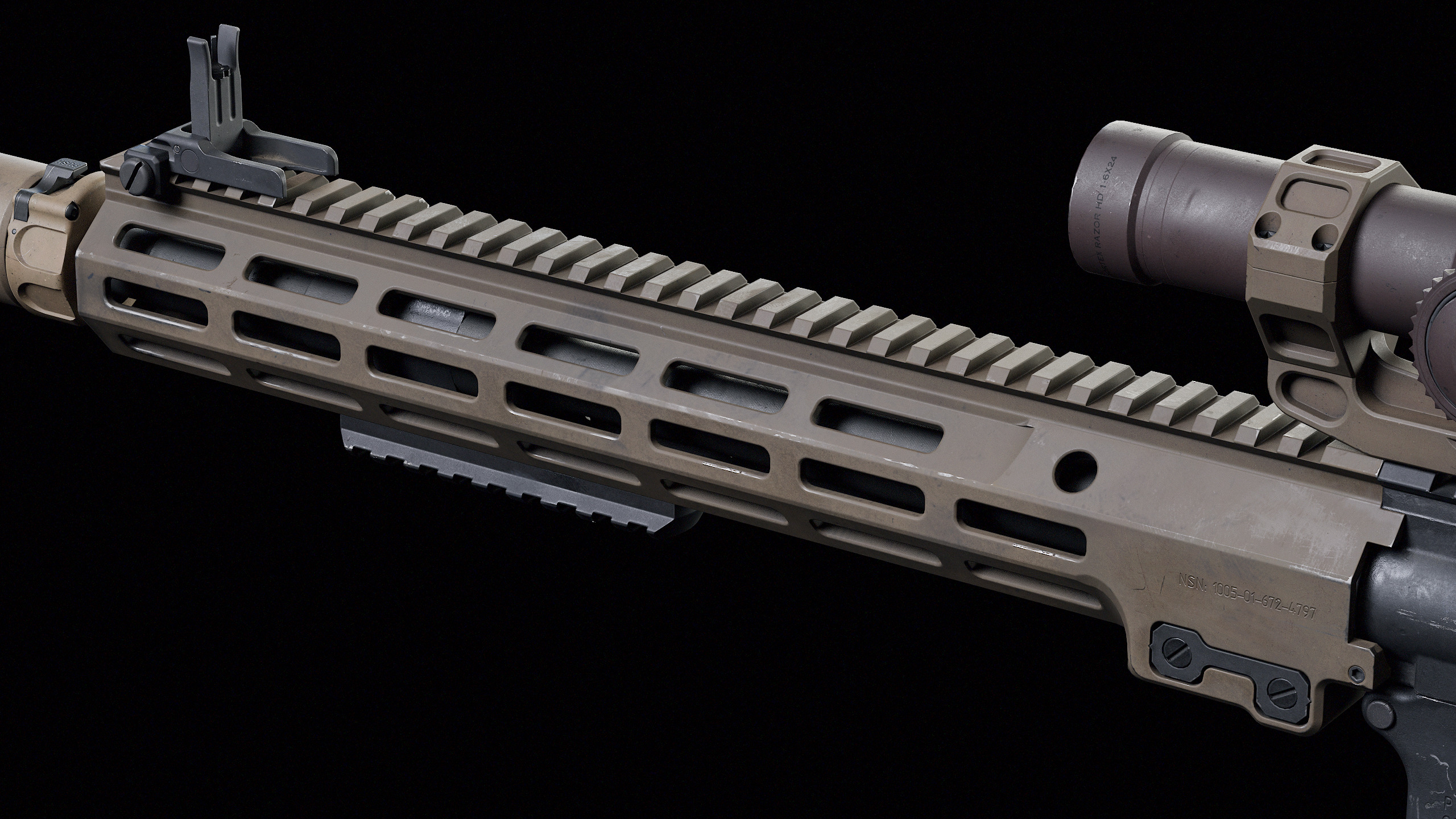 M4 URGI Low-poly 3D model_4