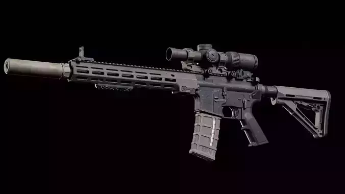 M4 URGI Low-poly 3D model
