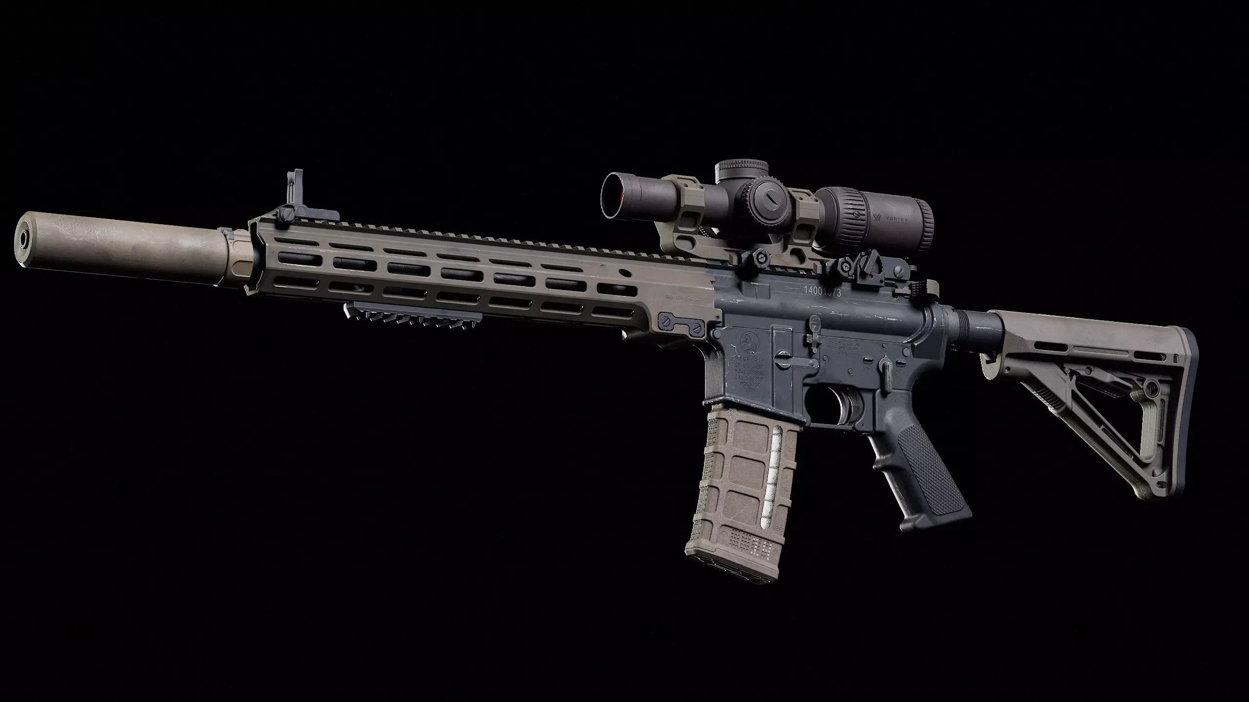 M4 URGI Low-poly 3D model_0