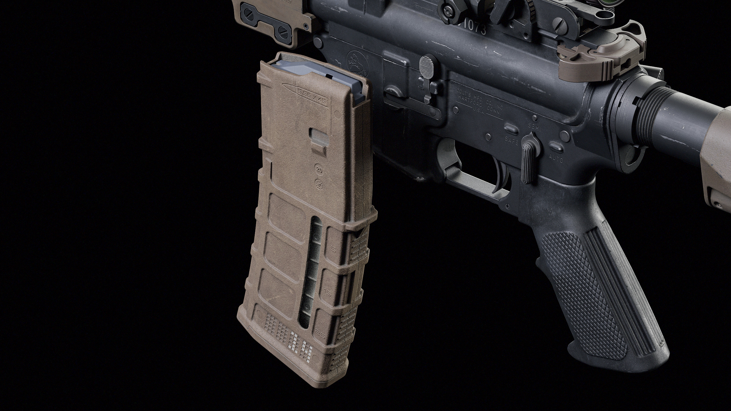 M4 URGI Low-poly 3D model_15