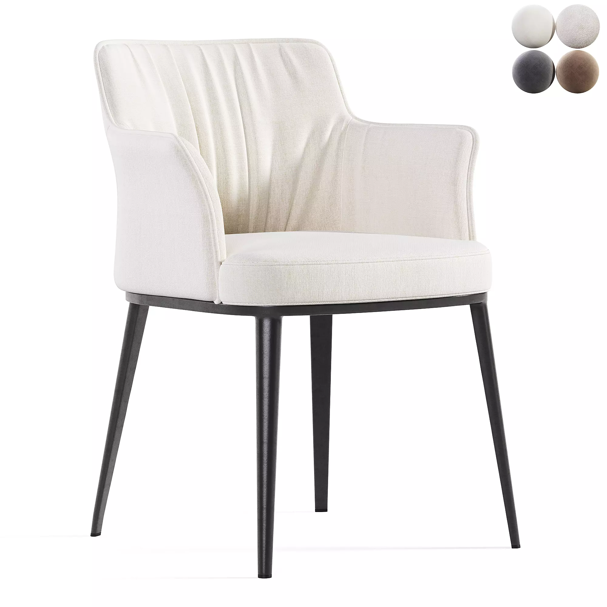 Lucia Slipcovered Armchair Low-poly 3D model