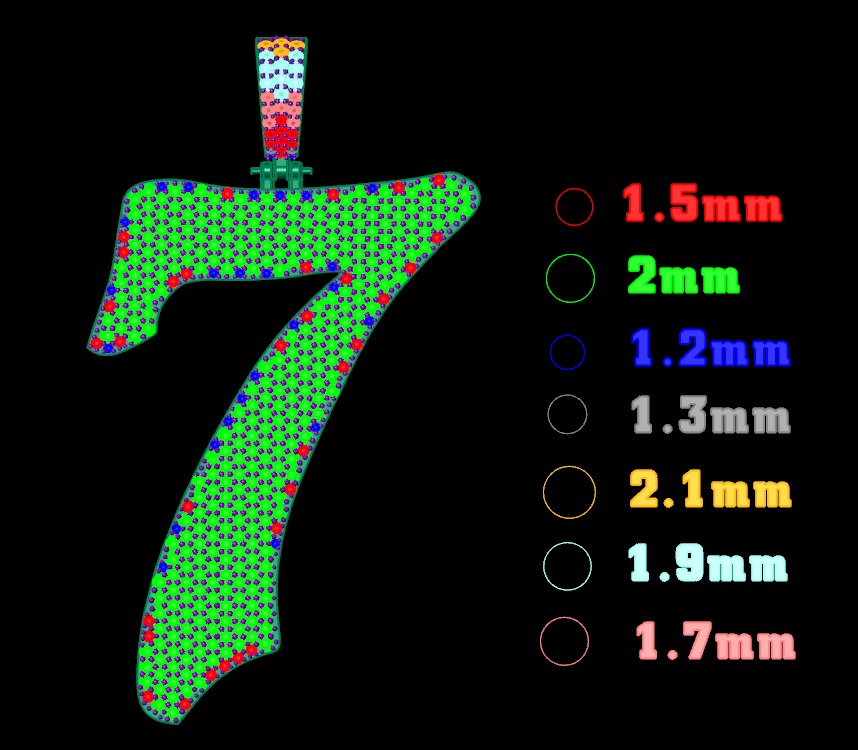 Model 1173 7 Diamond Name Plate Iced Out Honeycomb 3D print model_9