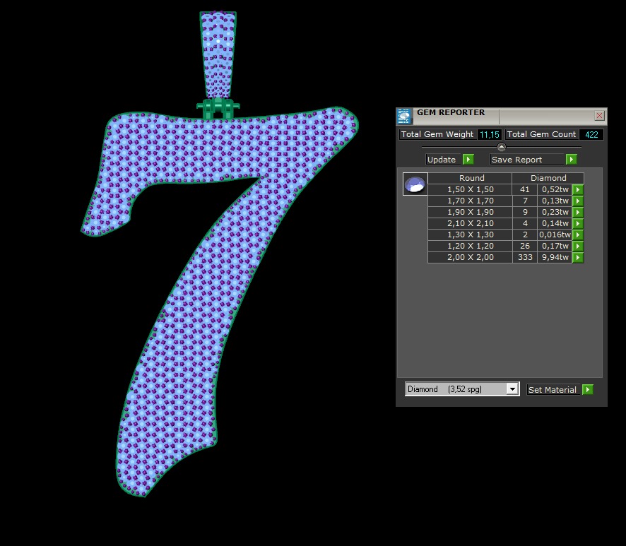 Model 1173 7 Diamond Name Plate Iced Out Honeycomb 3D print model_8