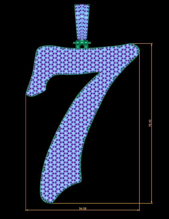 Model 1173 7 Diamond Name Plate Iced Out Honeycomb 3D print model_12