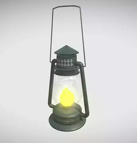 Old Low Poly Kerosene Lamp