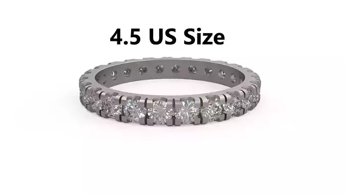Model 1174 Eternity Diamond Ring Band US Size 3D print model