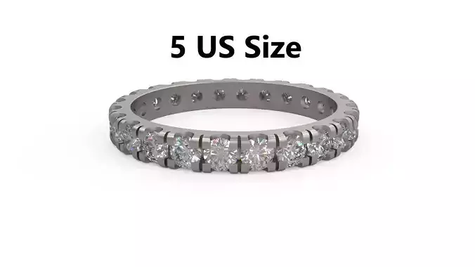 Model 1175 Eternity Diamond Ring Band US Size 3D print model