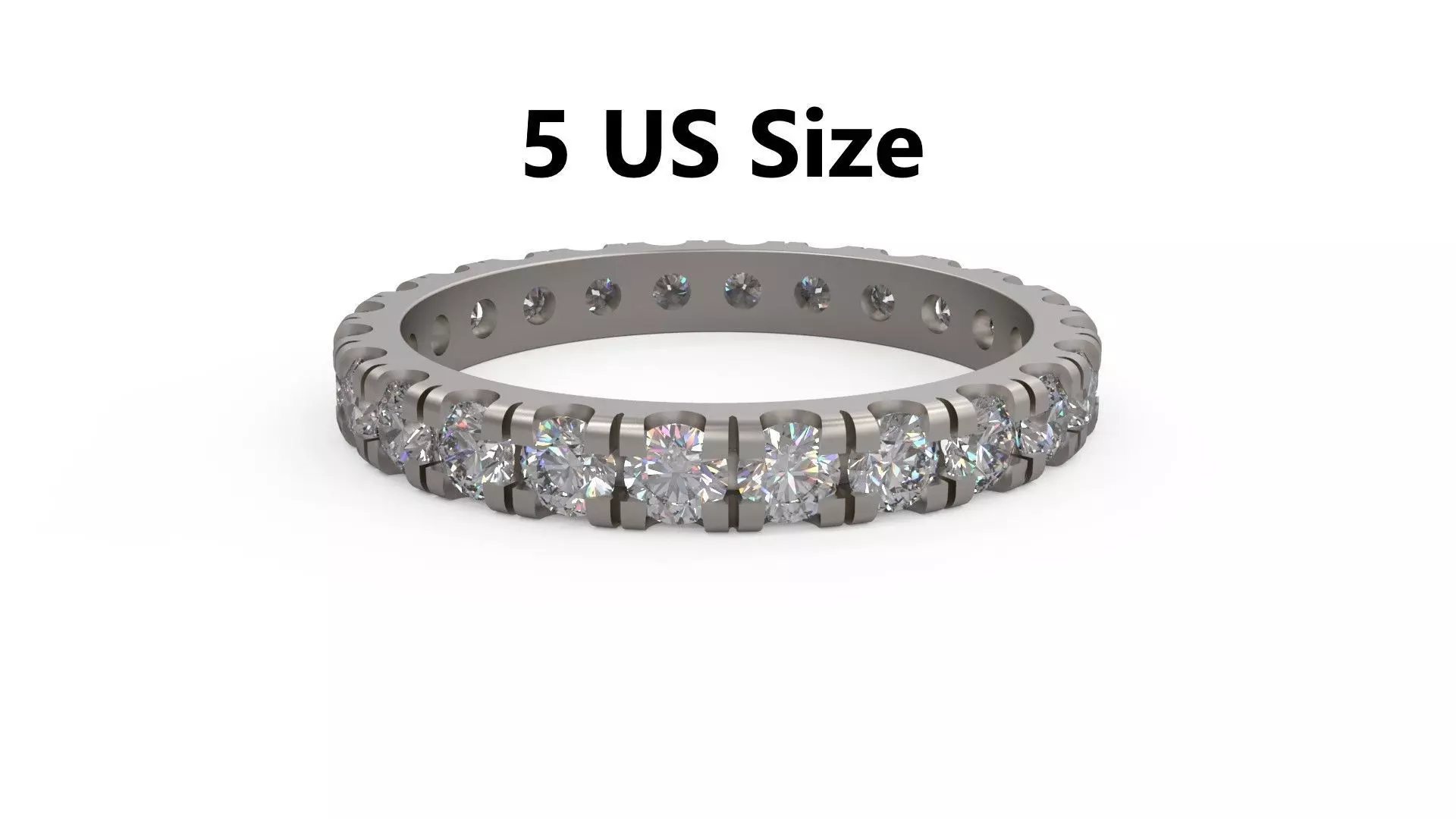 Model 1175 Eternity Diamond Ring Band US Size 3D print model_0