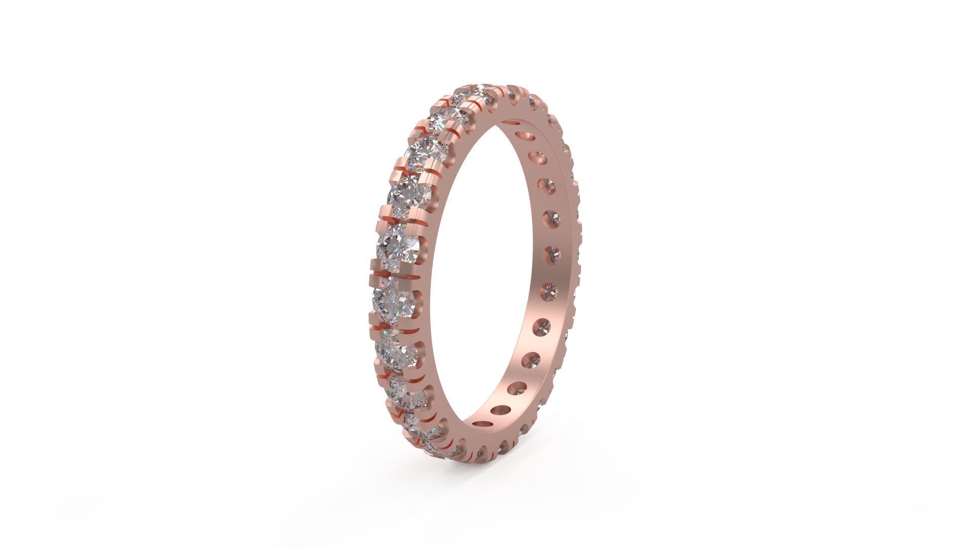 Model 1176 Eternity Diamond Ring Band US Size 3D print model_2