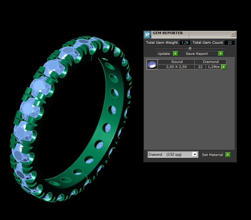 Model 1176 Eternity Diamond Ring Band US Size 3D print model_16