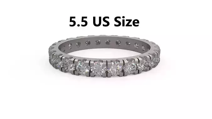 Model 1176 Eternity Diamond Ring Band US Size 3D print model