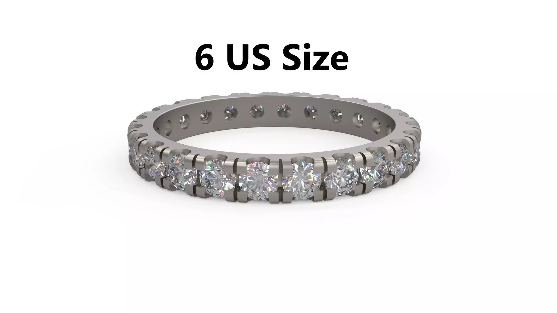 Model 1174 Eternity Diamond Ring Band US Size 3D print model