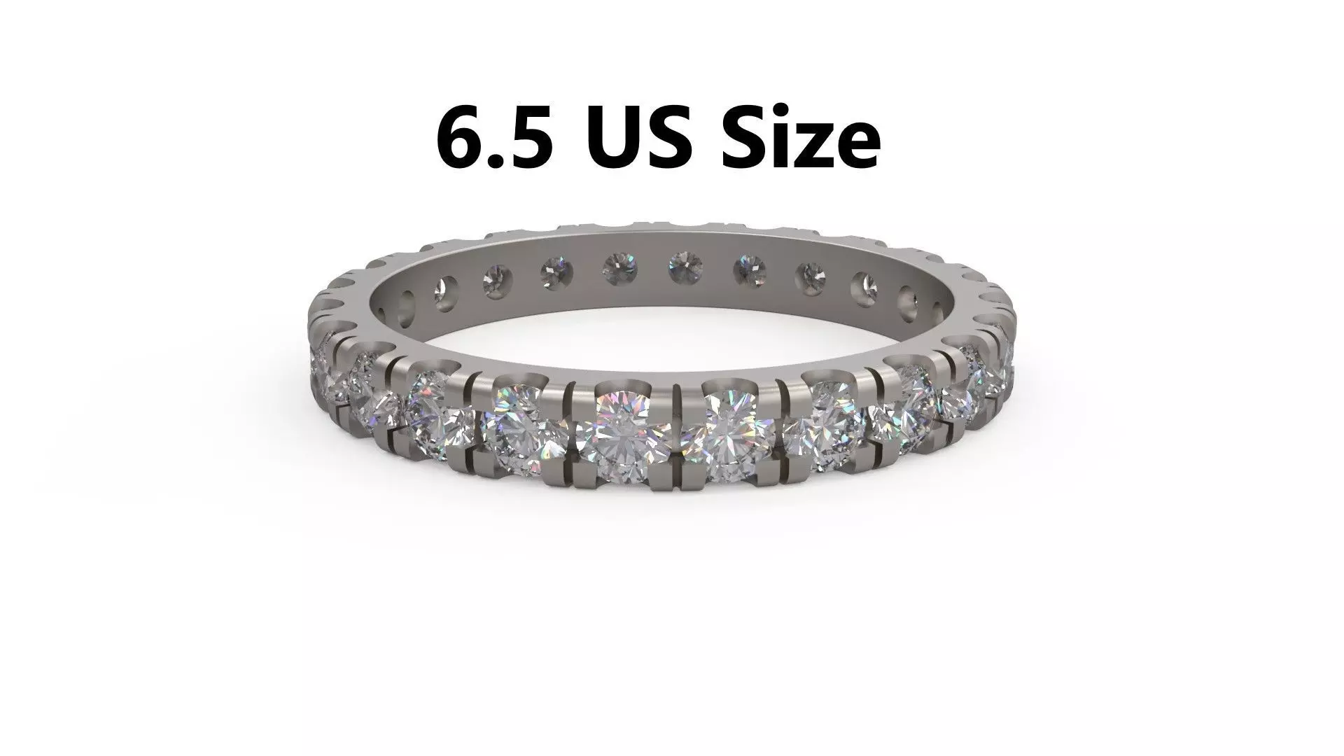 Model 1178 Eternity Diamond Ring Band US Size 3D print model_0