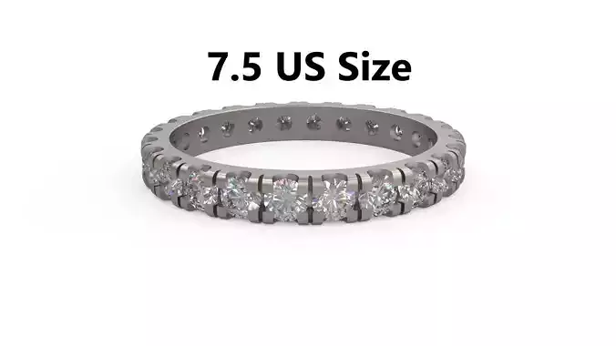 Model 1180 Eternity Diamond Ring Band US Size 3D print model