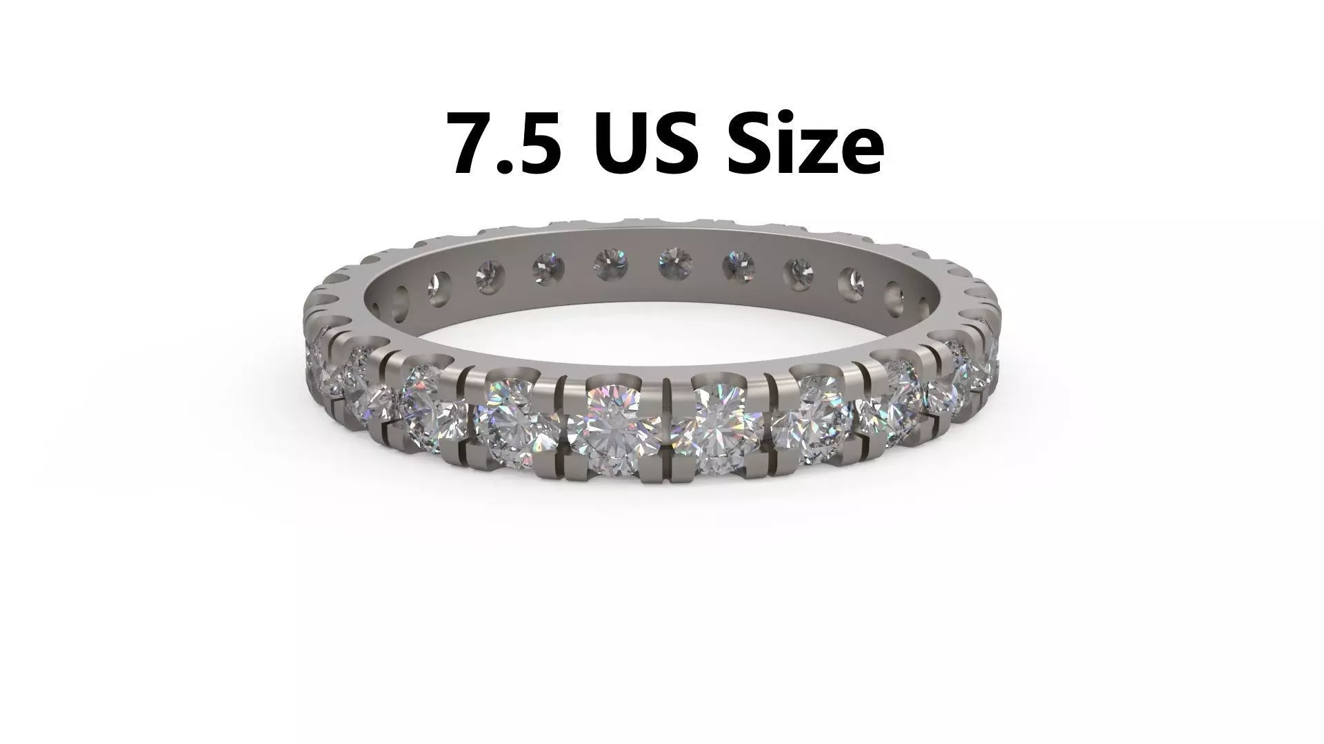 Model 1180 Eternity Diamond Ring Band US Size 3D print model_0