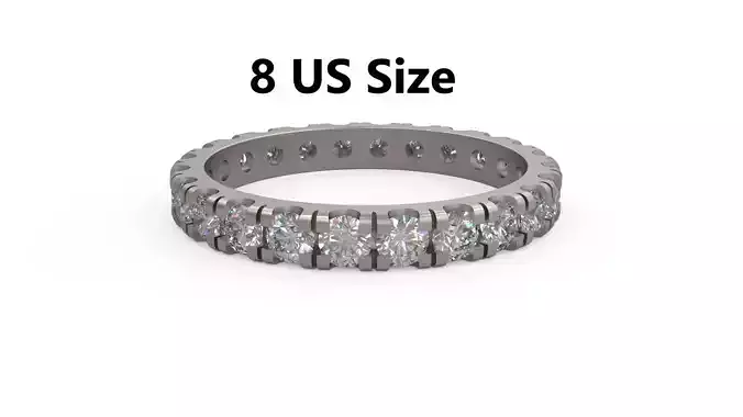Model 1181 Eternity Diamond Ring Band US Size 3D print model