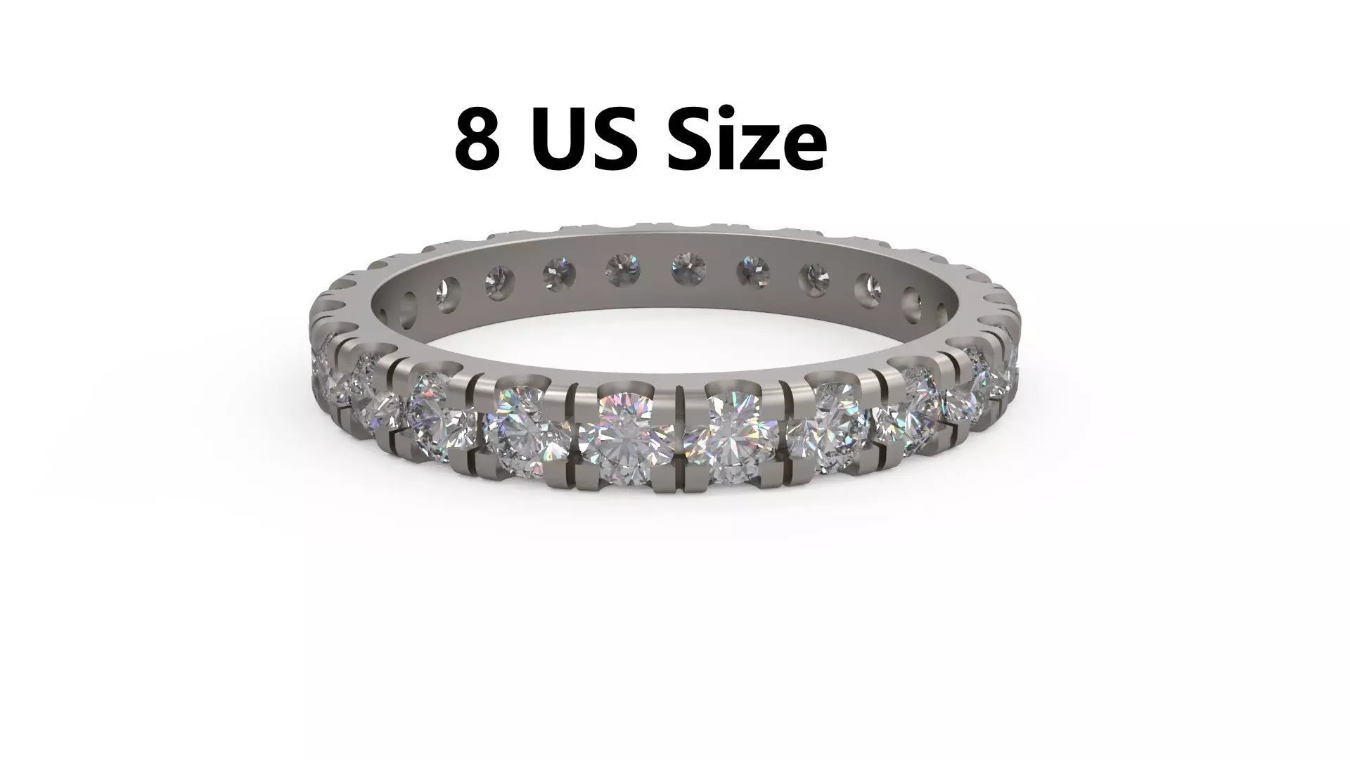 Model 1181 Eternity Diamond Ring Band US Size 3D print model_0