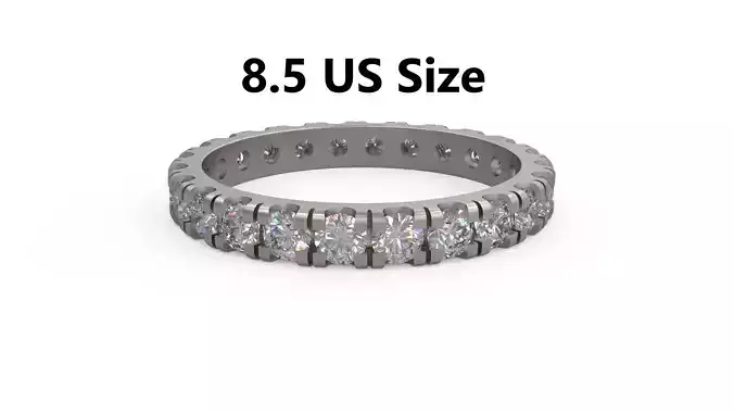 Model 1182 Eternity Diamond Ring Band US Size 3D print model