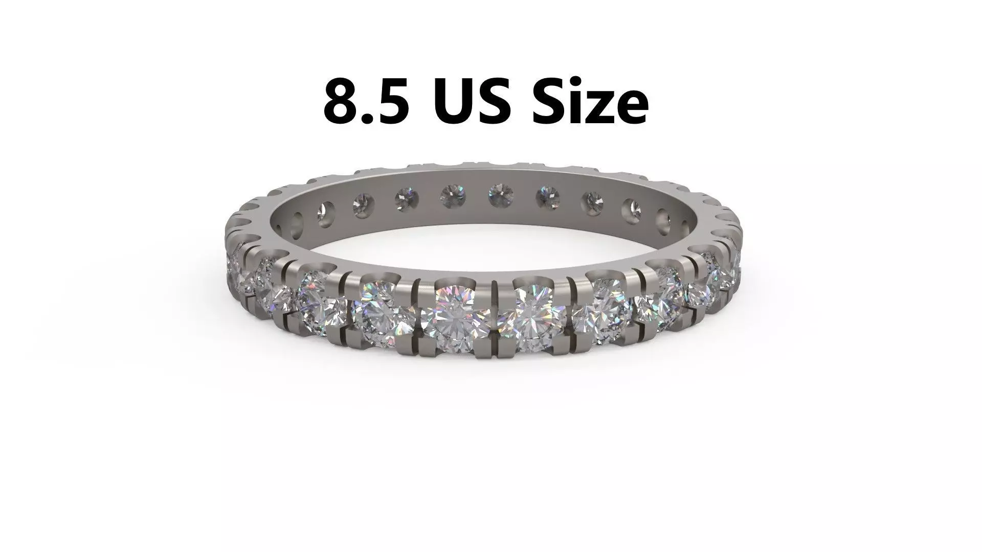 Model 1182 Eternity Diamond Ring Band US Size 3D print model_0