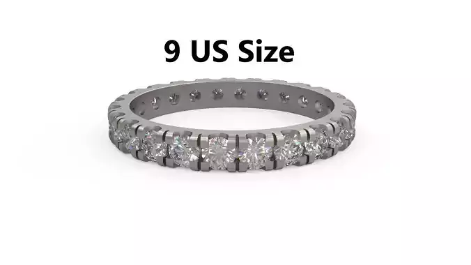 Model 1183 Eternity Diamond Ring Band US Size 3D print model