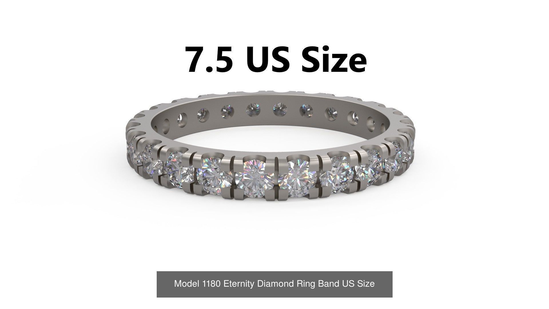 Eternity Diamond Ring Band US Size 3D Model Collection_7
